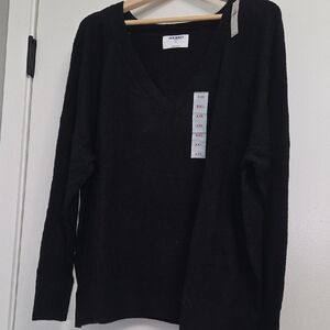 Old Navy Black V-Neck Women's SoSoft Sweater